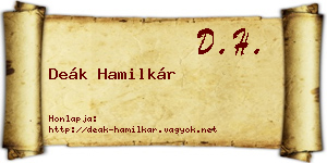 Deák Hamilkár névjegykártya